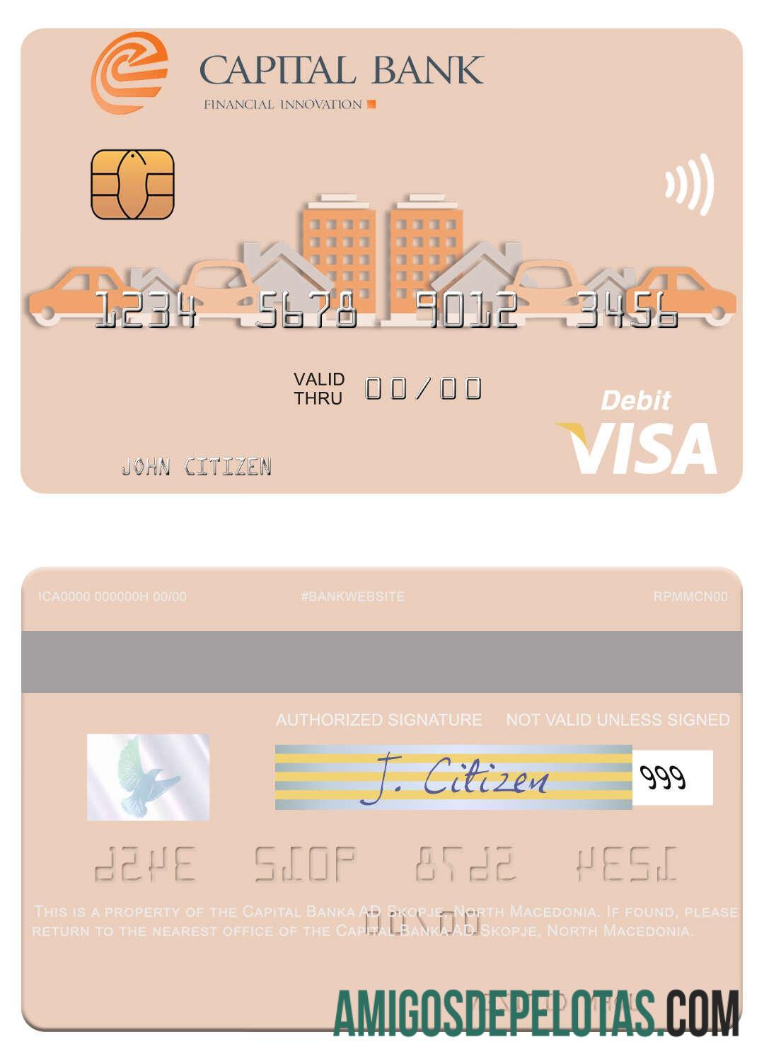 North Macedonia Capital Banka AD Skopje Visa Debit Card sample
